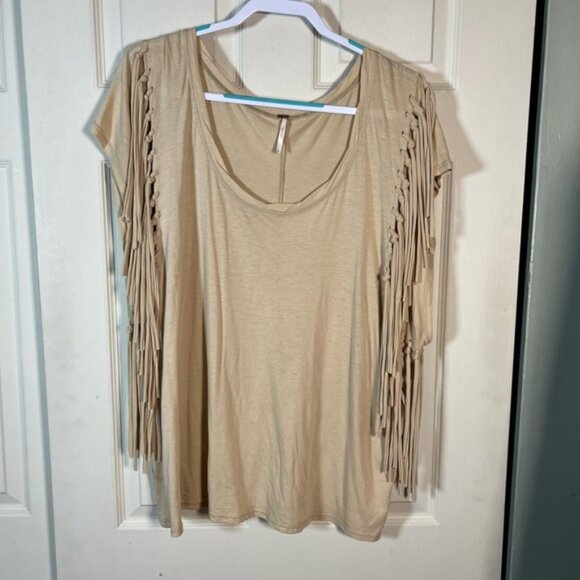 Free People Fringe Beige Sleeveless Top, never worn - Picture 1 of 3